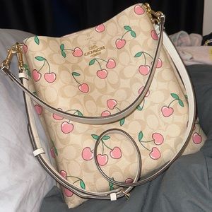 COACH Pink Cherry Print - Bucket Bag